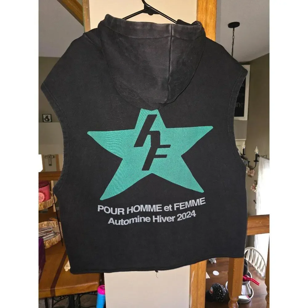 Homme + Femme Guerilla Cutoff Zip Hoodie Black - Picture 2 of 8